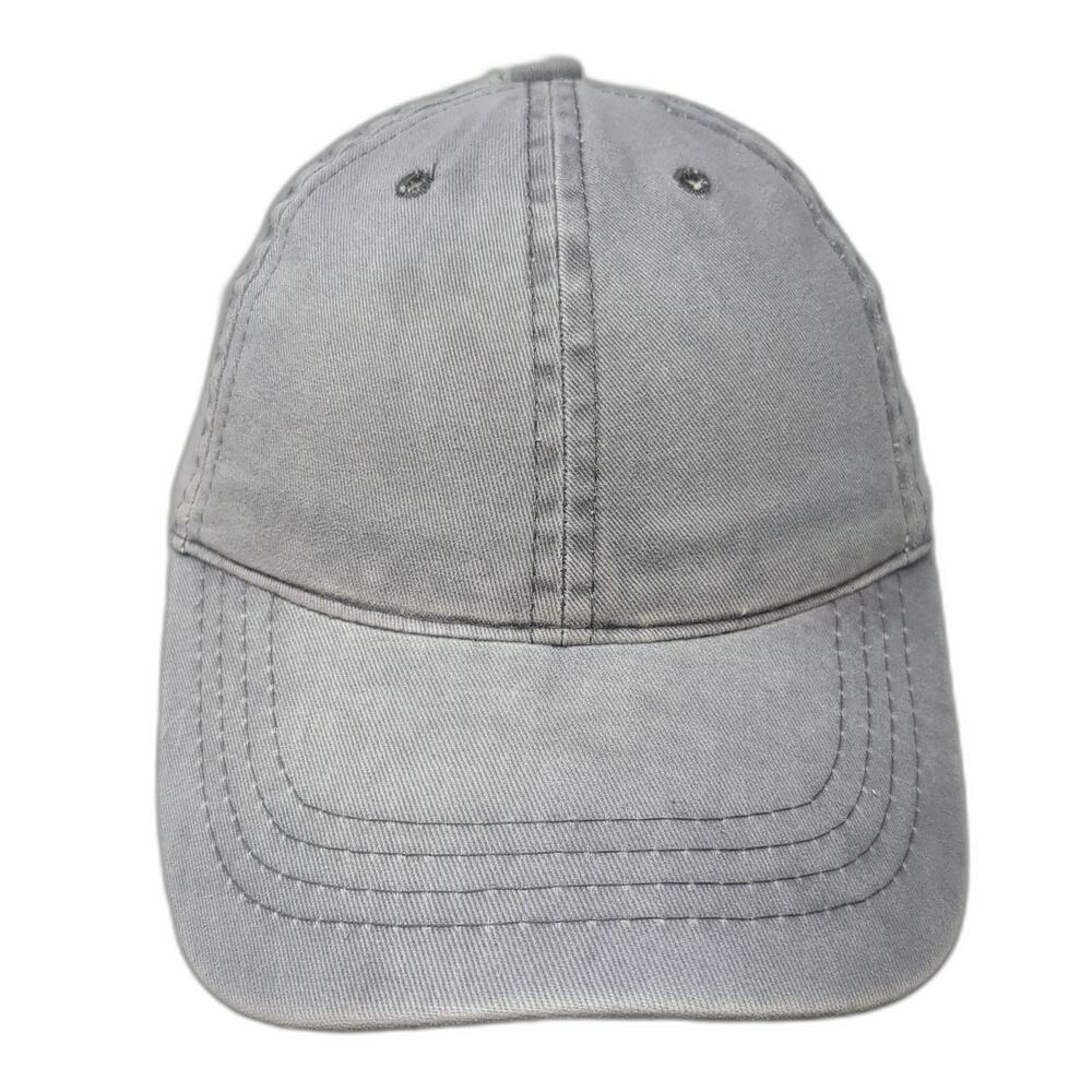West Loop Strapback Baseball Cap Gray One Size Vented Holes 6 Panel Blank